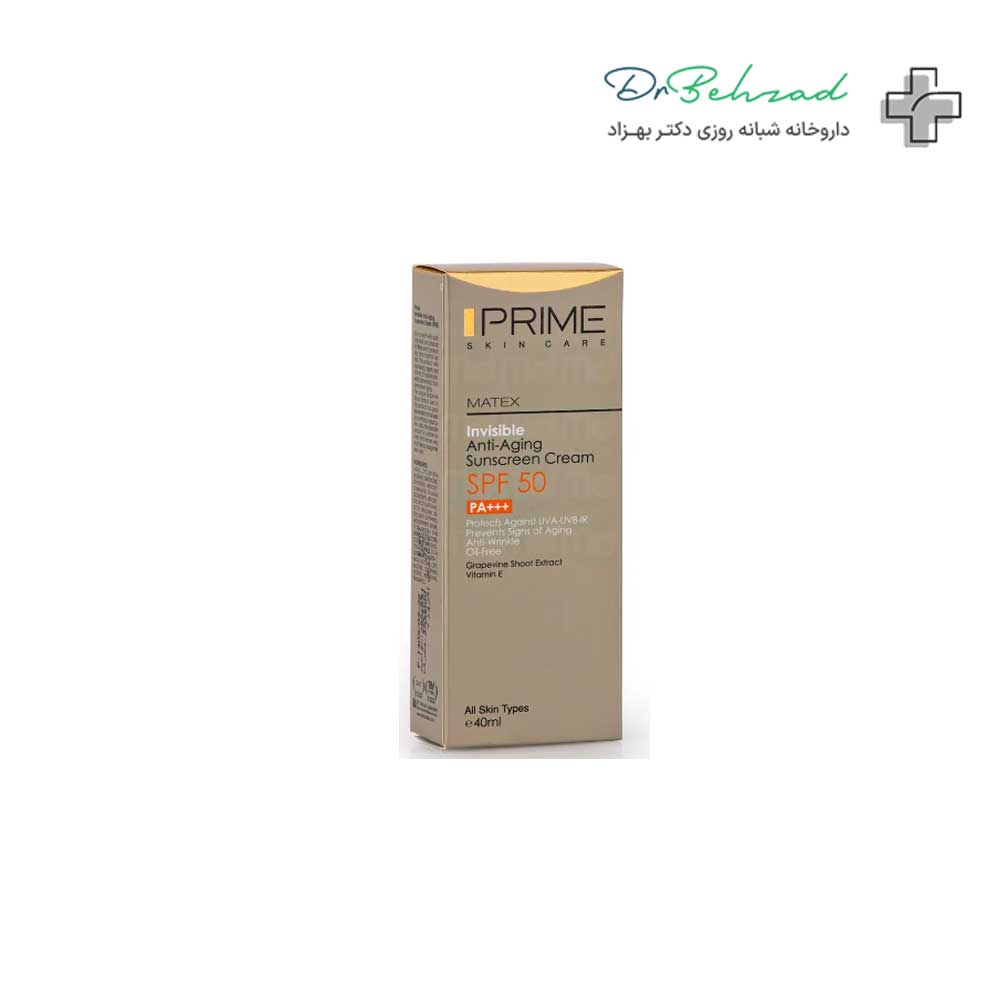 کرم ضد آفتاب جوان کننده رنگی SPF50 فاقد چربی پرایم