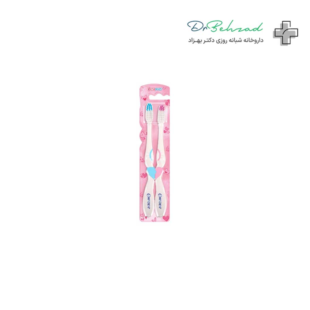 Confident-Twin-Toothbrush-Turbo-Model,-Medium-Brush-Form مسواک دوقلو کانفیدنت مدل توربو بی فورم برس متوسط