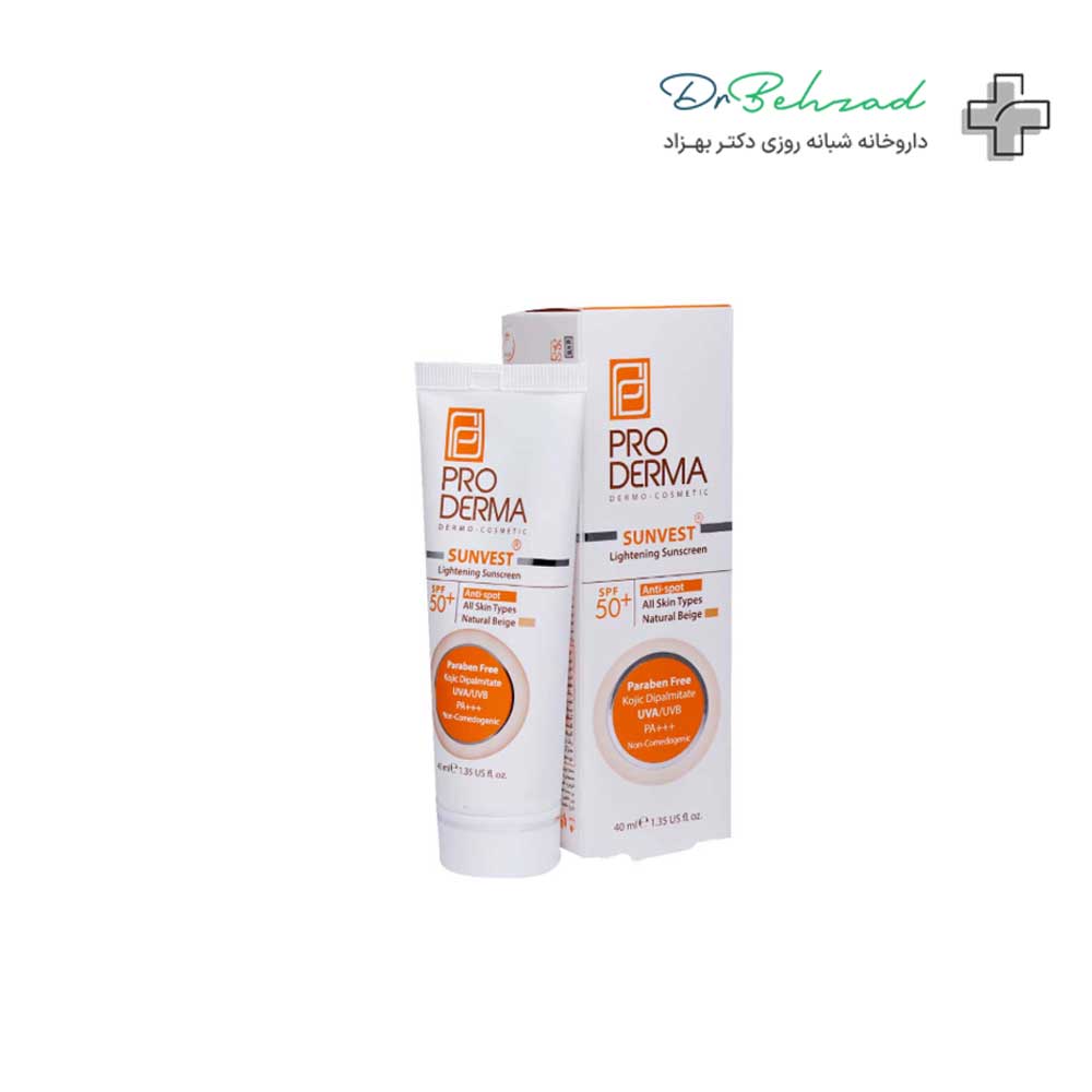 Proderma-SPF50-Brightening-Sunscreen-for-Skin-Spots کرم ضد آفتاب پرودرما SPF50 روشن کننده لک ها پوست