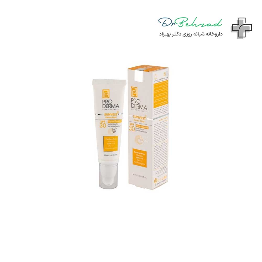 Proderma-Tint-Free-Sunscreen-Fluid-SPF-30 فلویید ضد آفتاب پرودرما SPF30 بدون رنگ