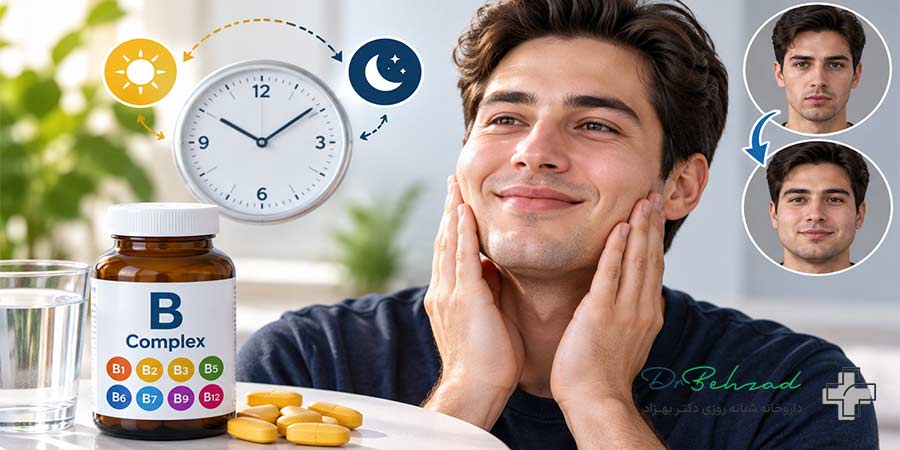 بهترین زمان مصرف قرص ب کمپلکس برای چاقی صورت چه موقع است؟ 2 قرص ب کمپلکس برای چاقی صورت را صبح بخوریم یا شب؟